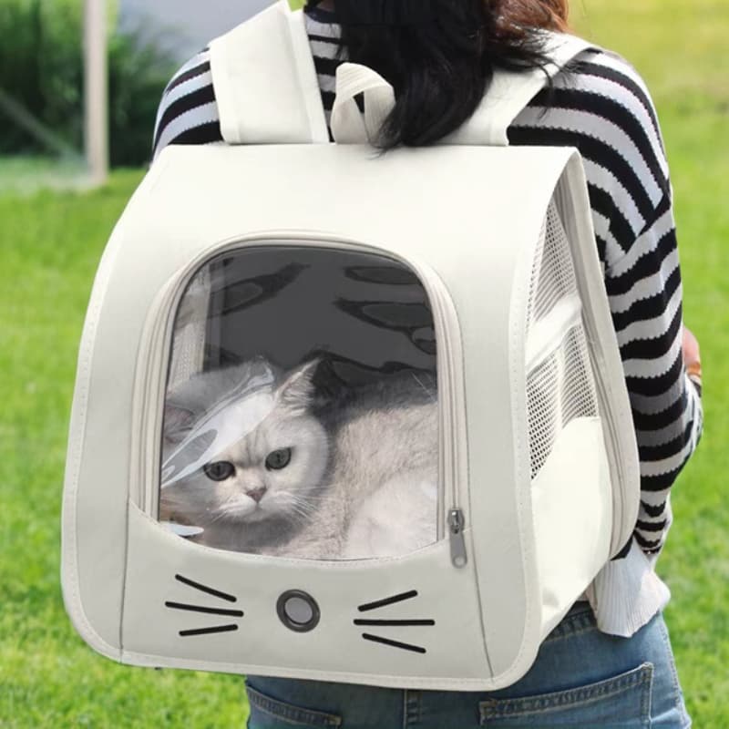 ペット キャリーバッグ 猫用透明窓付き おしゃれ猫キャリー リュック型