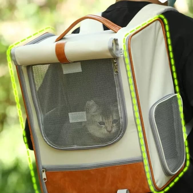 ペット キャリーバッグ 猫用メッシュウィンドウ 背負える通気ペットキャリー