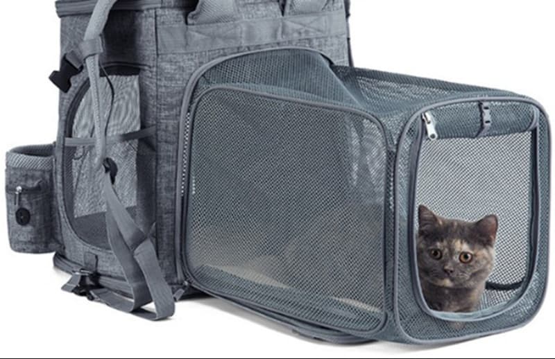 ペット キャリーバッグ 猫用拡張型メッシュウィンドウ ペットリュック