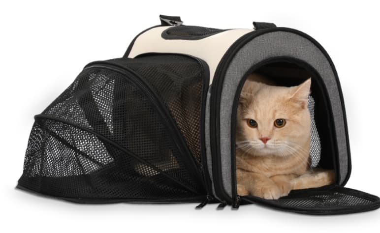 ペット キャリーバッグ 猫用メッシュ拡張ペットキャリー