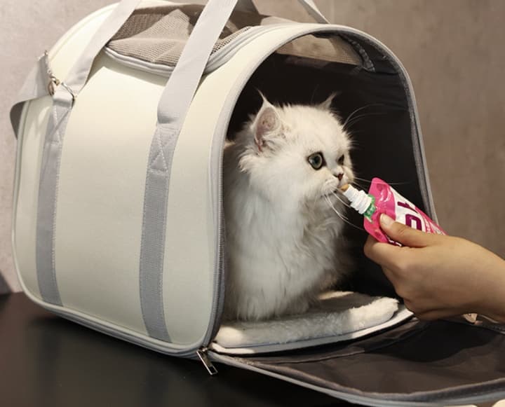 ペット キャリーバッグ 猫用ふわもこ お散歩キャリーバッグ