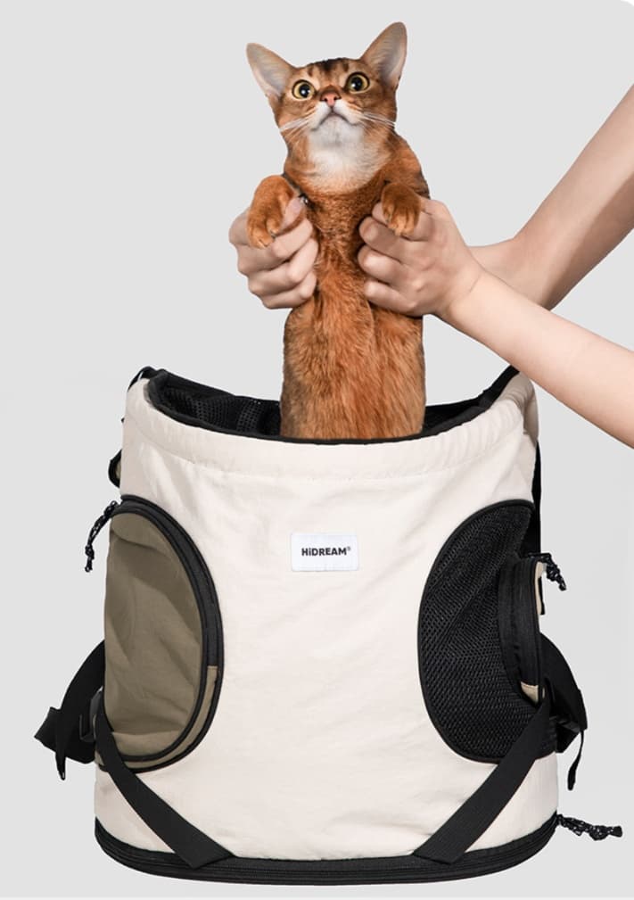 ペット キャリーバッグ 猫用大容量メッシュポケット付き斜めがけキャリー