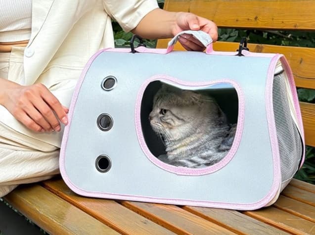ペット キャリーバッグ 猫用シンプル メッシュ ウィンドウ キャリー