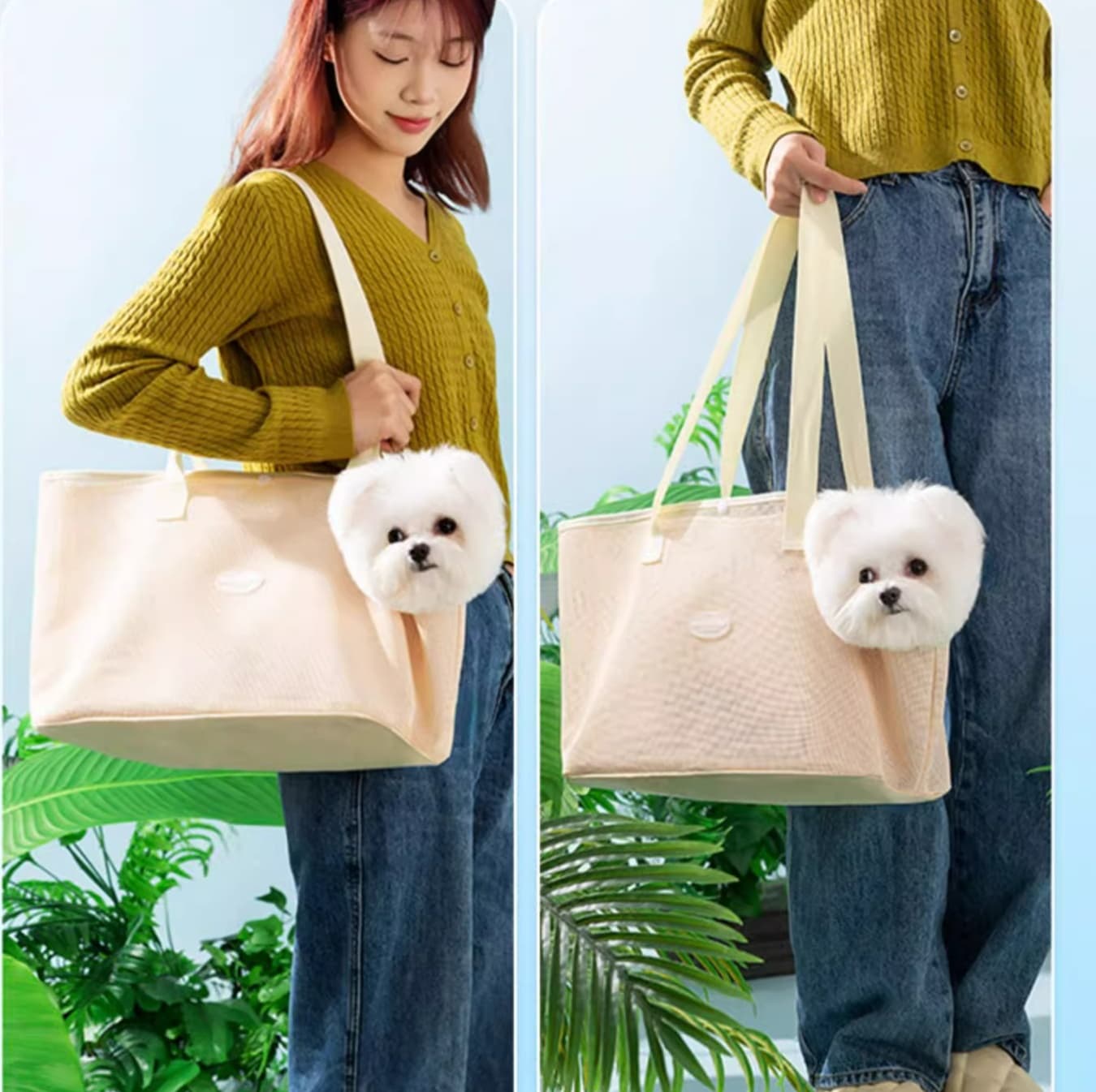 ペット キャリーバッグ 犬用メッシュ素材のお散歩らくらくキャリーバッグ