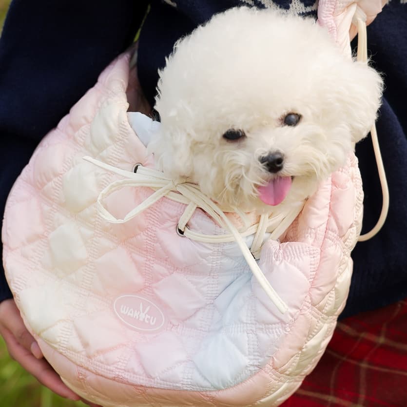 ペット キャリーバッグ 犬用もこもこキルティング スリング キャリー
