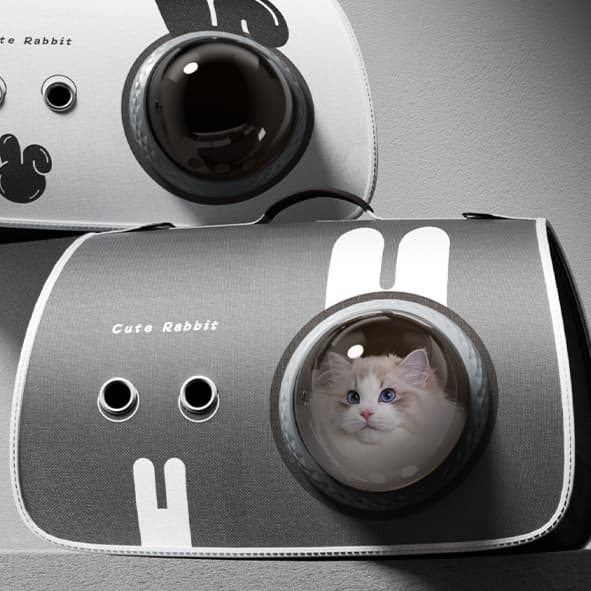 ペット キャリーバッグ 猫用うさぎモチーフ 通気性抜群ペットキャリー