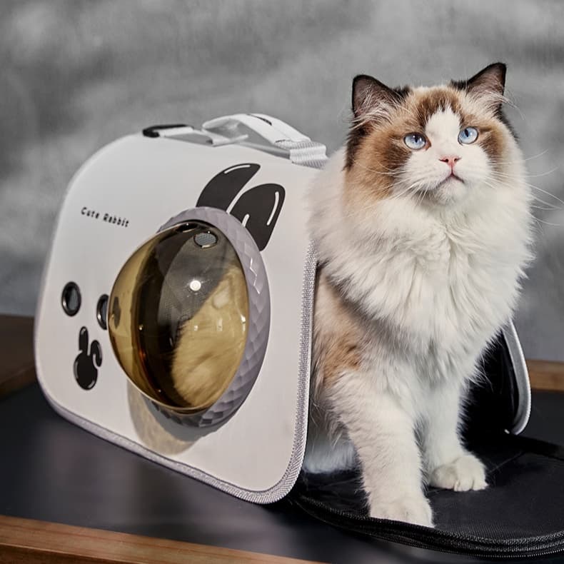 ペット キャリーバッグ 猫用うさぎモチーフ 通気性抜群ペットキャリー