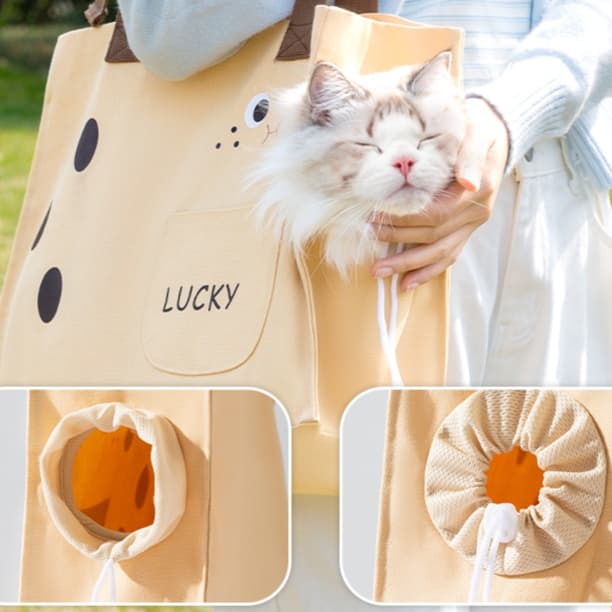 ペット キャリーバッグ 猫用ちびキャラ おでかけ猫トートバッグ