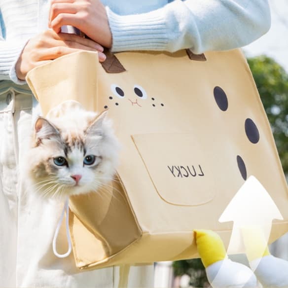 ペット キャリーバッグ 猫用ちびキャラ おでかけ猫トートバッグ