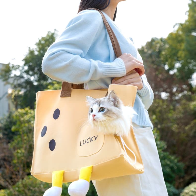 ペット キャリーバッグ 猫用ちびキャラ おでかけ猫トートバッグ