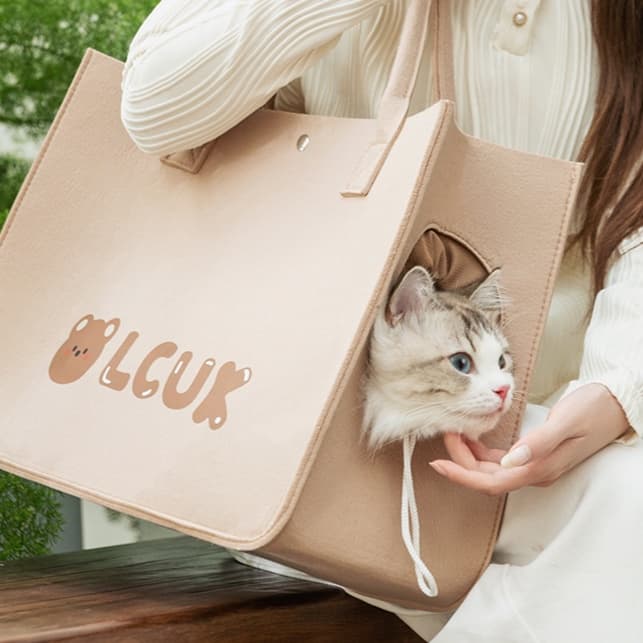 ペット キャリーバッグ 猫用 のぞき穴付き おでかけトートキャリー