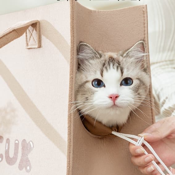 ペット キャリーバッグ 猫用 のぞき穴付き おでかけトートキャリー