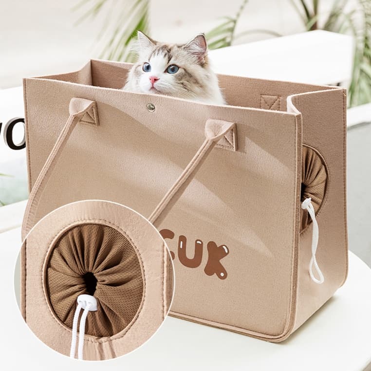 ペット キャリーバッグ 猫用 のぞき穴付き おでかけトートキャリー