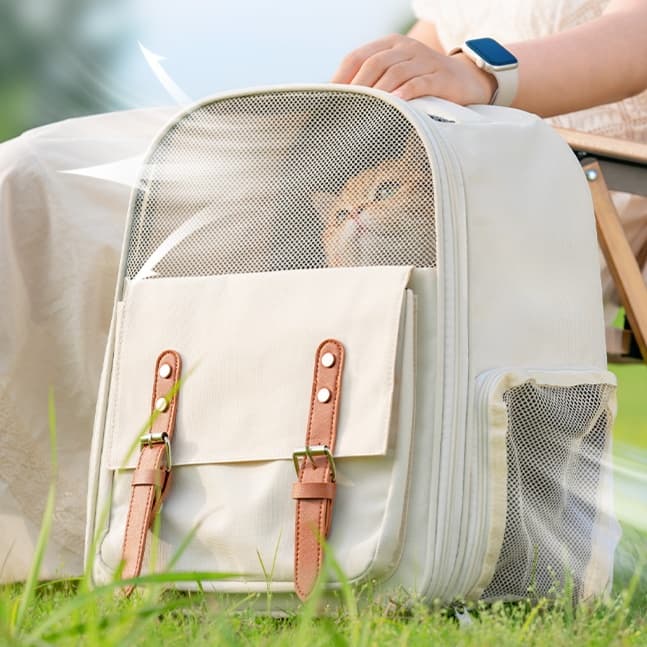 ペット キャリーバッグ 猫用メッシュ通気ペットキャリー