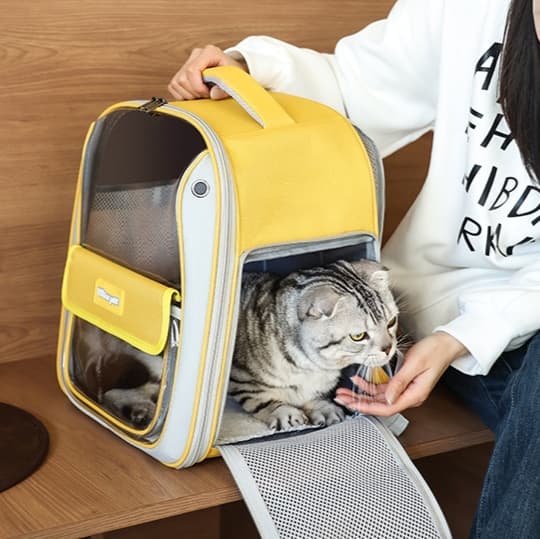 ペット キャリー 猫用ゆったり快適リュック式キャリー