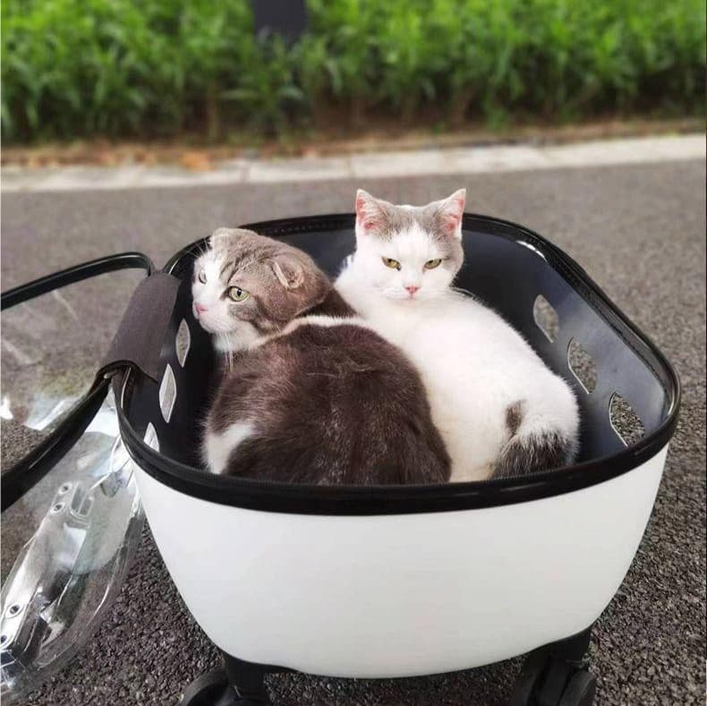 ペット キャリー 猫用宇宙船風透明ドーム キャリー