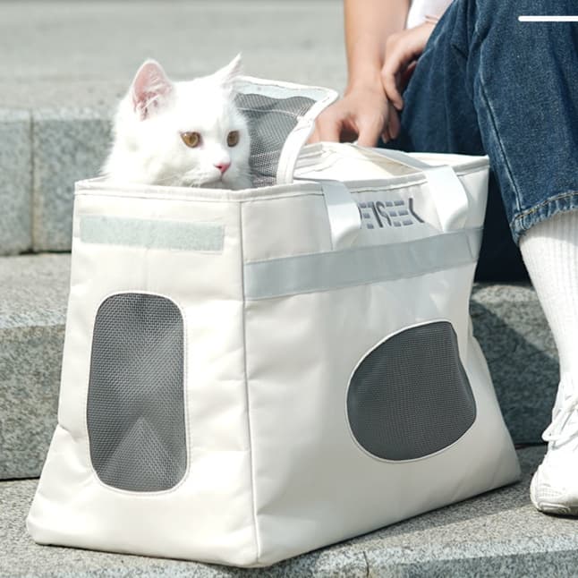 ペット キャリー 猫用通気性抜群メッシュウィンドウキャリー