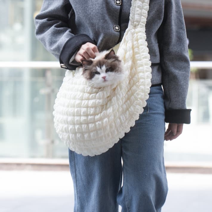ペット キャリー 猫用もこもこお出かけバッグ