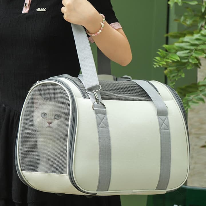 ペット キャリー 猫用透明窓付き軽量ペット旅行バッグ