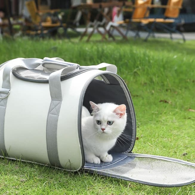 ペット キャリー 猫用透明窓付き軽量ペット旅行バッグ