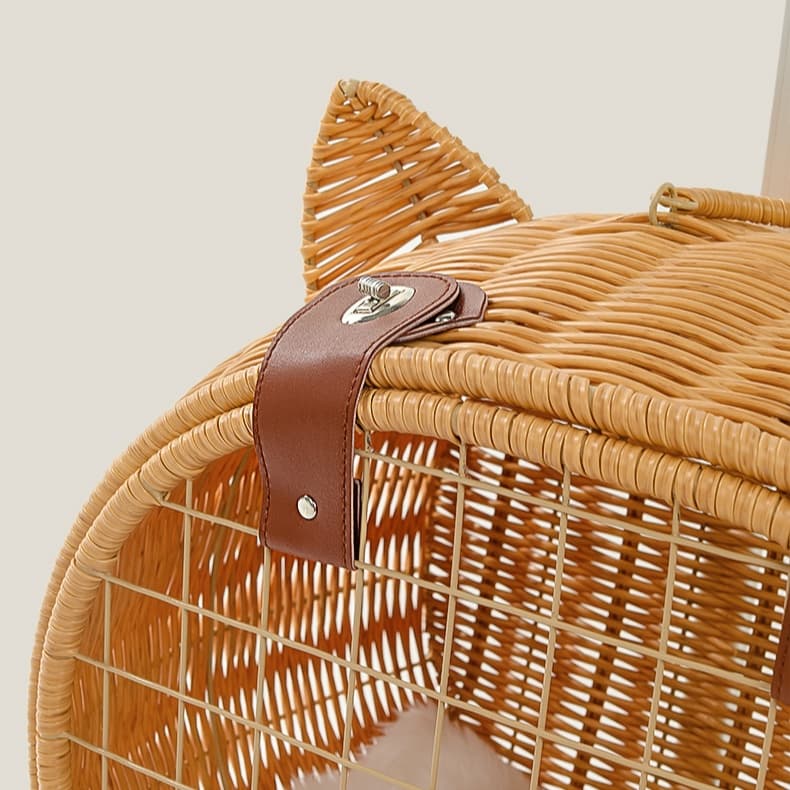 ペット キャリー 猫用職人の手編みトロリーキャリー
