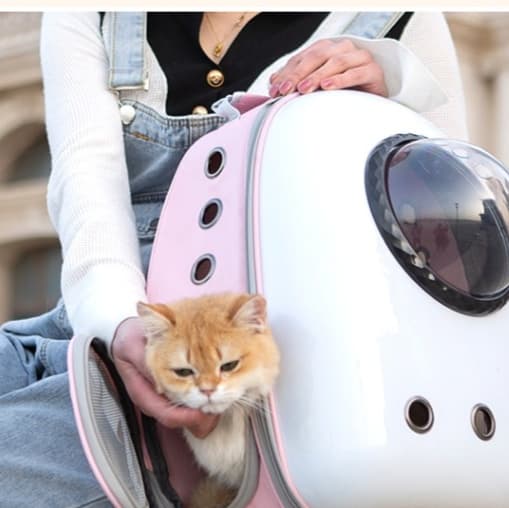 ペット キャリー 猫用宇宙船型透明ドームペットリュック