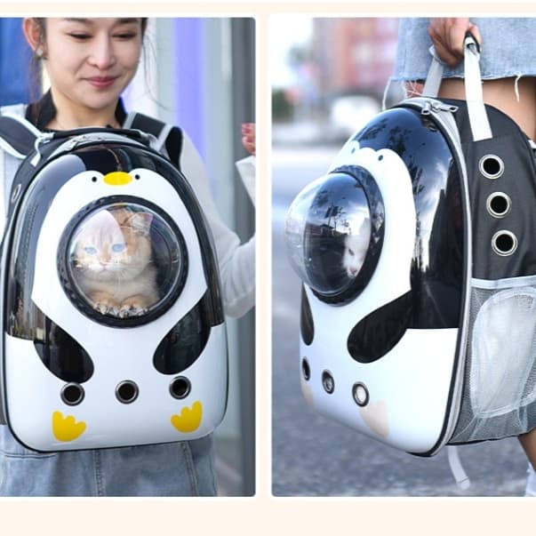 ペット キャリー 猫用宇宙船型透明ドームペットリュック