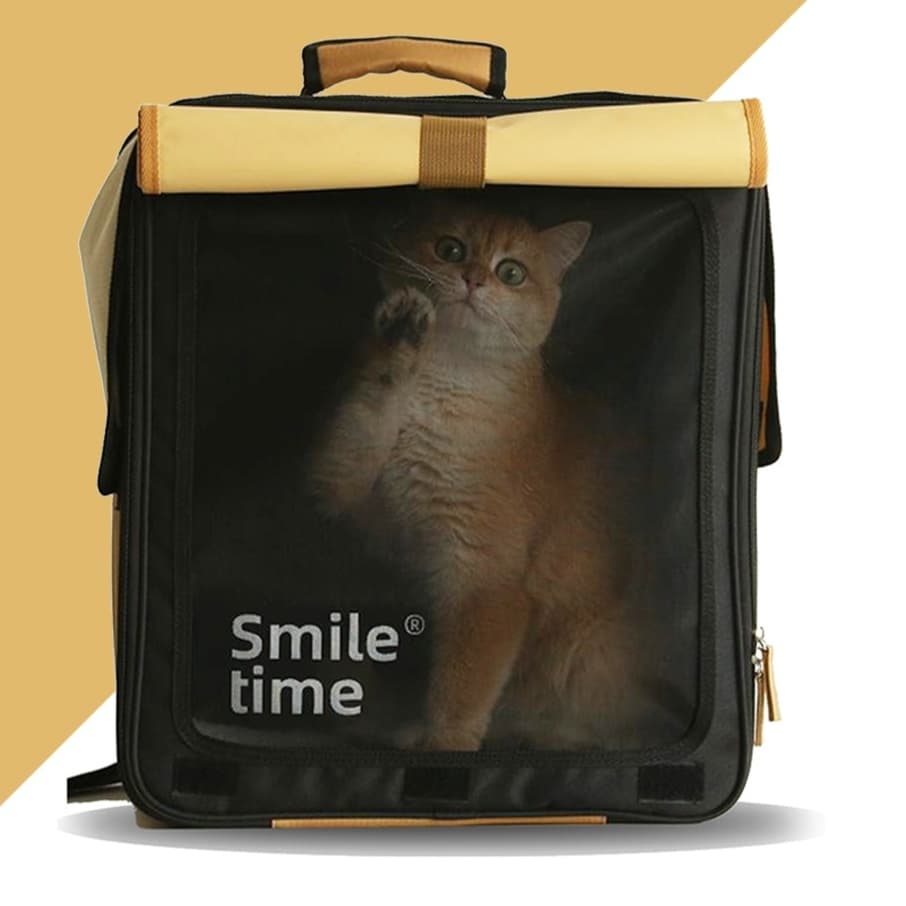 ペット キャリー 猫と一緒お出かけ透明窓付きリュック型キャリー