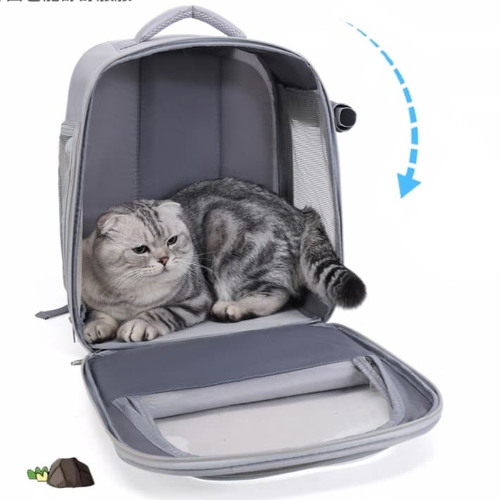 ペット キャリー 猫用窓付き透明リュックキャリー