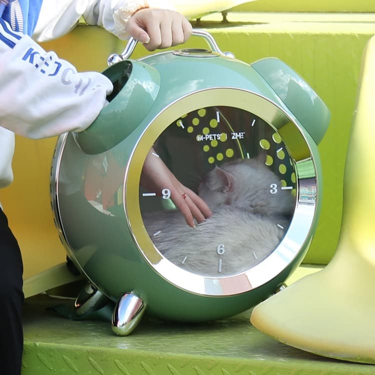 ペット キャリー 宇宙船型温湿度計付き猫用バックパック