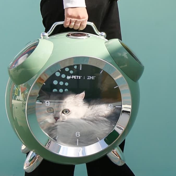 ペット キャリー 宇宙船型温湿度計付き猫用バックパック