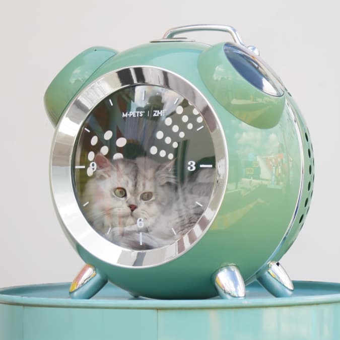 ペット キャリー 宇宙船型温湿度計付き猫用バックパック