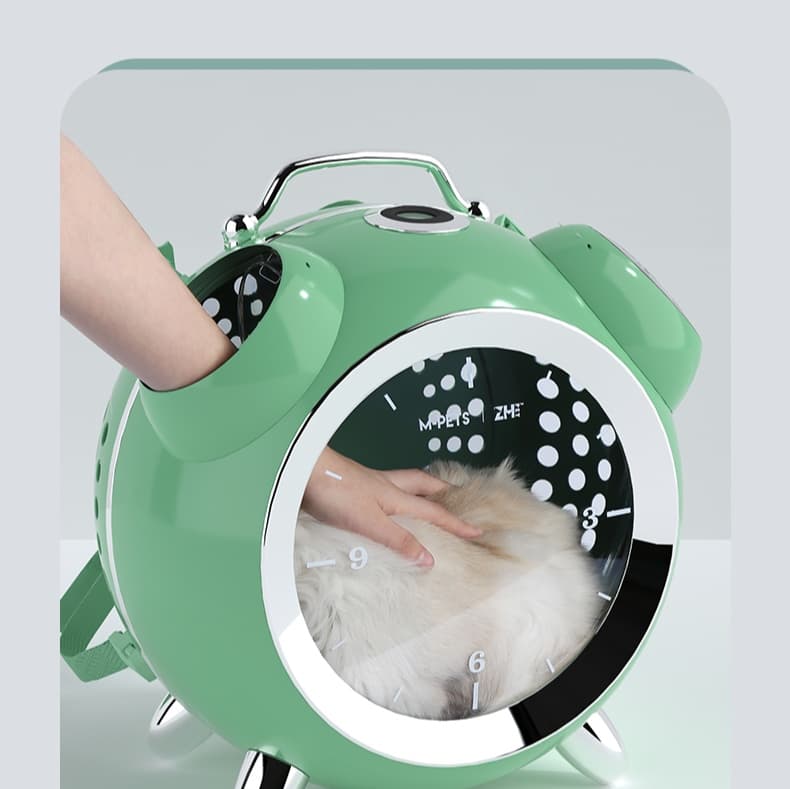 ペット キャリー 宇宙船型温湿度計付き猫用バックパック