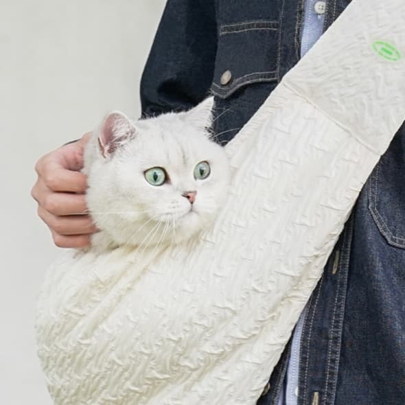 ペット キャリー 猫用ふわもこ抱っこスリング安心お出かけバッグ