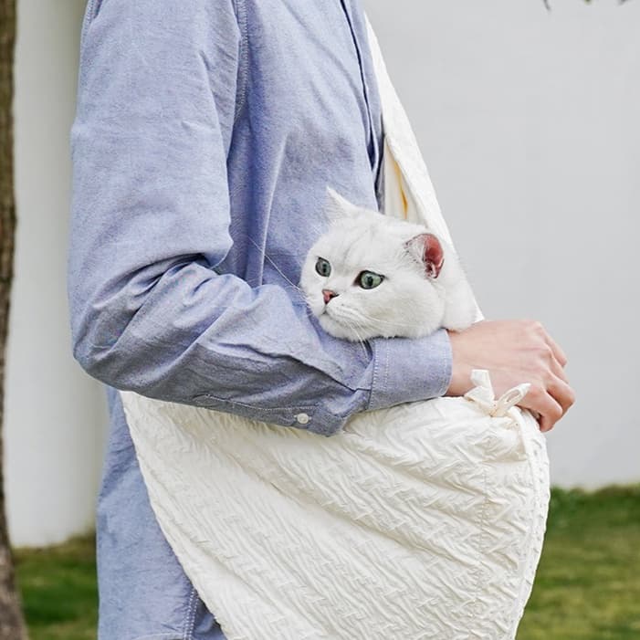 ペット キャリー 猫用ふわもこ抱っこスリング安心お出かけバッグ