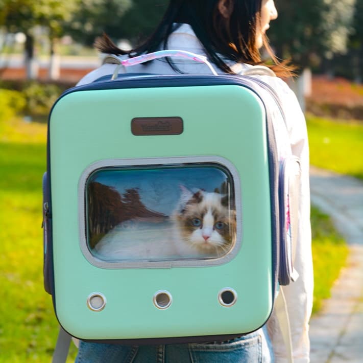 ペット キャリー 窓付き猫用リュックキャリー 大空間タイプ
