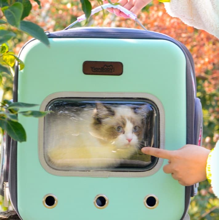 ペット キャリー 窓付き猫用リュックキャリー 大空間タイプ