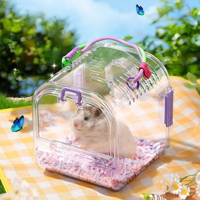 ペット キャリー ペット キャリー 透明ハウス おでかけハムスターケージ