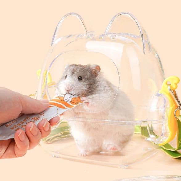 ペット キャリー ハムスター用透明ポケットハムスターキャリー