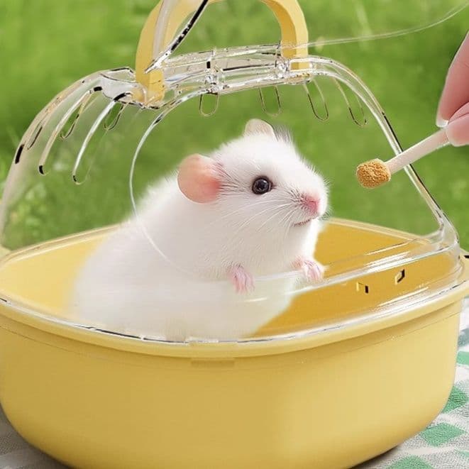 ペット キャリー ハムスター用透明窓付き小動物お出かけハウス