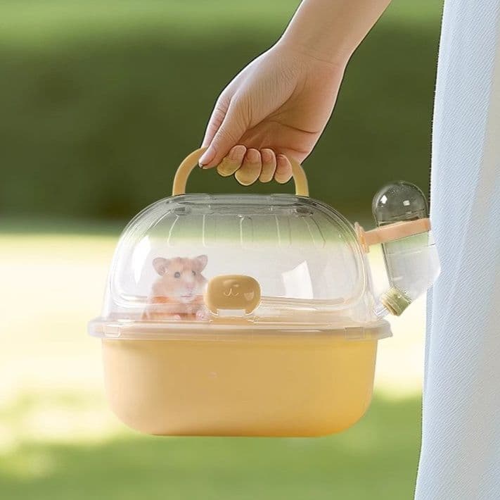 ペット キャリー ハムスター用透明窓付き小動物お出かけハウス