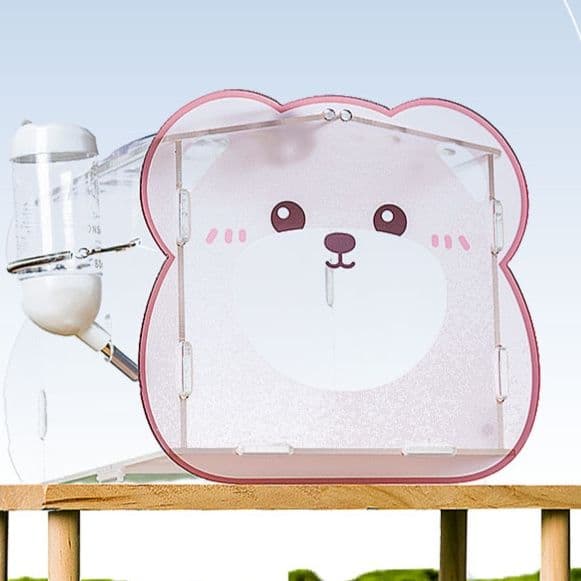 ペット キャリー動物顔の透明ハムスター通気キャリー