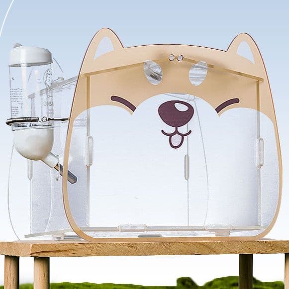 ペット キャリー動物顔の透明ハムスター通気キャリー