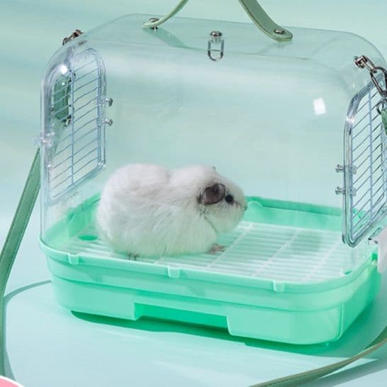 ペット キャリー透明ドーム型うさぎ用キャリーバッグ