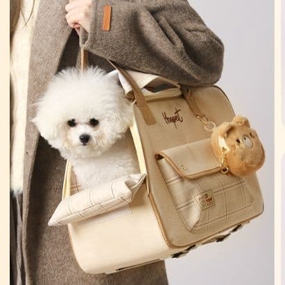 ペット キャリー 犬用くまさん付き快適お出かけバッグ