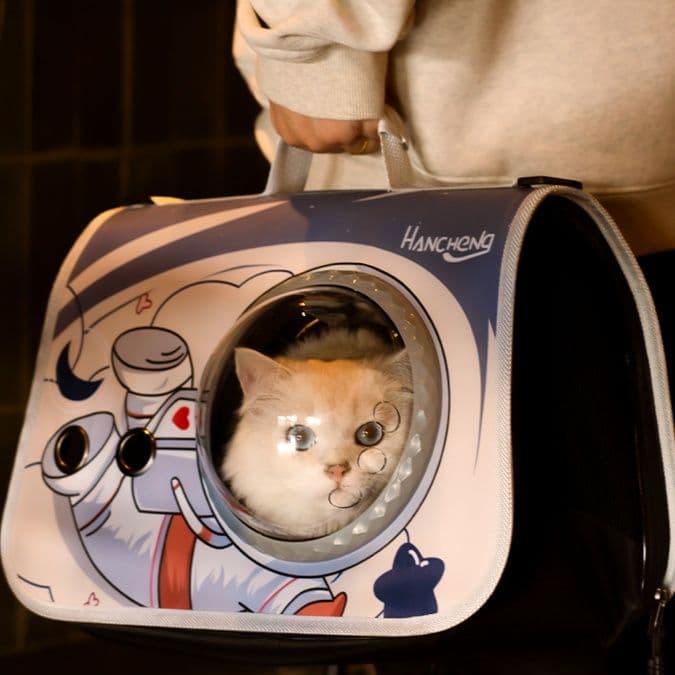 ペット キャリー 猫用宇宙船風安心ペットキャリー