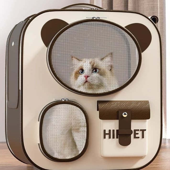 ペット キャリー 猫用くまさん顔の旅行キャリー