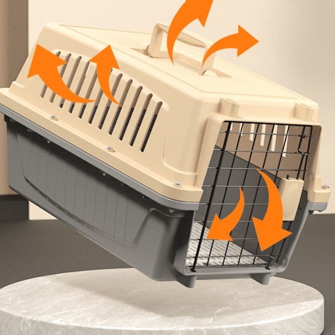 ペット キャリー 四面通気型安心運搬犬用移動箱