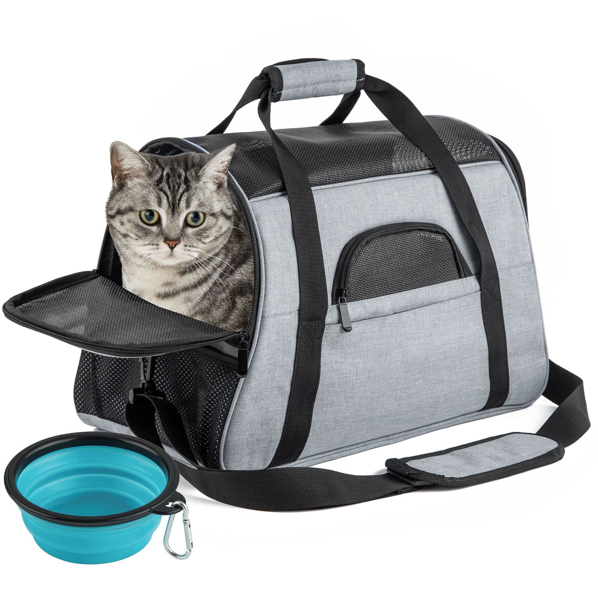 ペット キャリーバッグ 猫用折りたたみ機能付き ソフトキャリー
