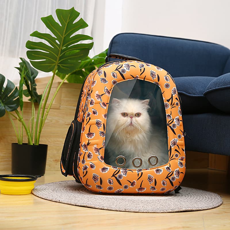 ペット キャリーバッグ 猫用花柄モダンスタイル ペットキャリーバックパック